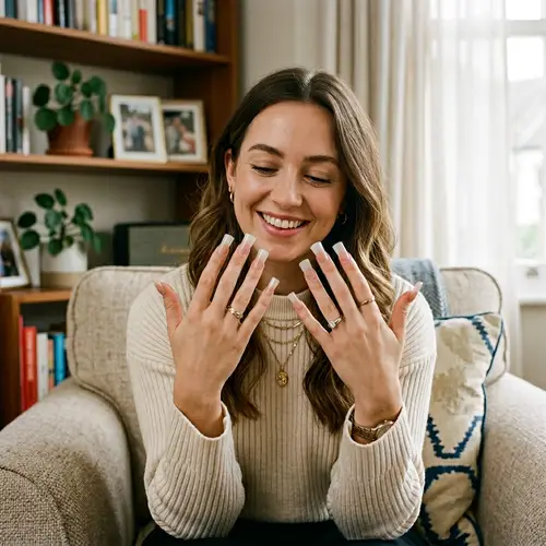 Chic Ombre Nails: Stylish British Woman's Look