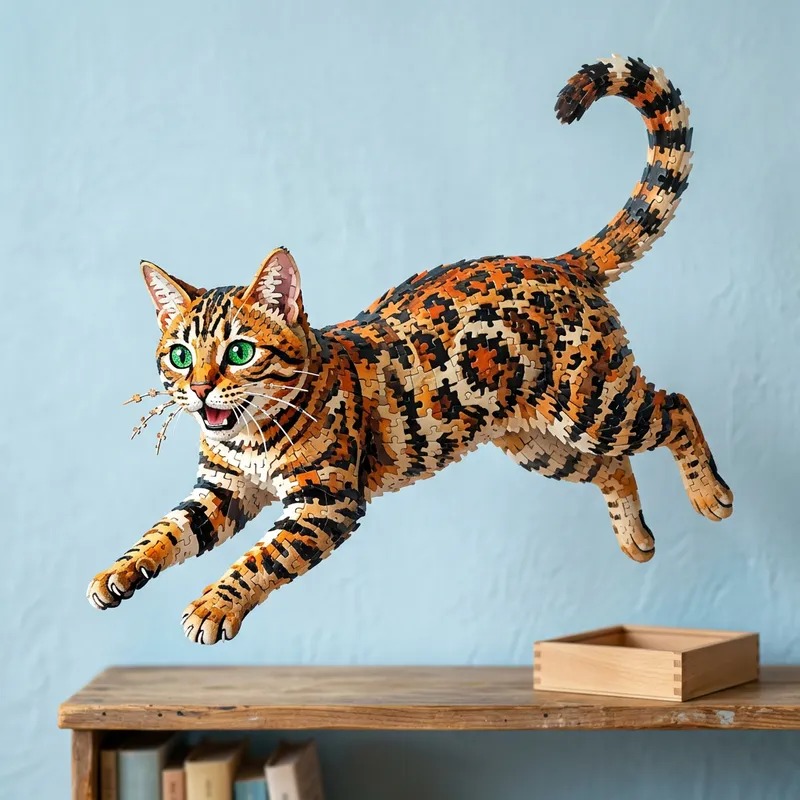 Cute Cat Puzzle Art | Charming and Engaging