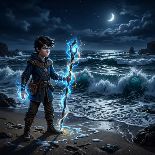 Boy with Magical Powers Staring at Vast Ocean | Battle Ready