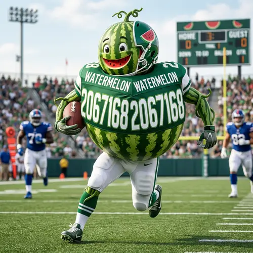 Watermelon Man with Football - Fun Concept Art