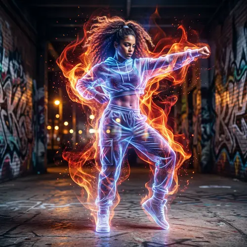 Intense Hispanic Hip-Hop Dance: Standing Hot Latin Girl