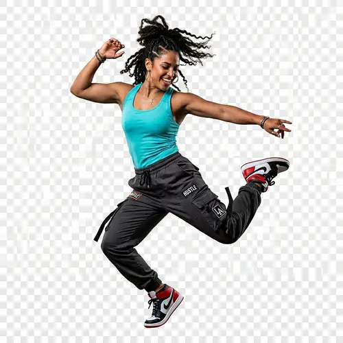 Energetic Hispanic Woman Hip Hop Dance Moves