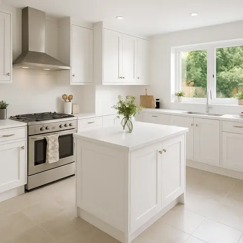 Bright Kitchen Restyle with Center Unit