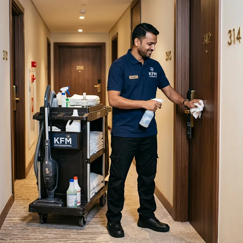 Professional Male Housekeeping Staff at KFM Professional Male Housekeeping Staff at KFM