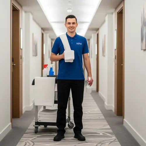 Professional Male Housekeeping Staff at KFM