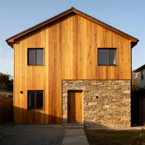 Medium Sized House with Oak Wood and Stone Brick