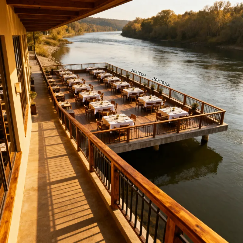Waterfront Restaurant 20x18 M with Fencing