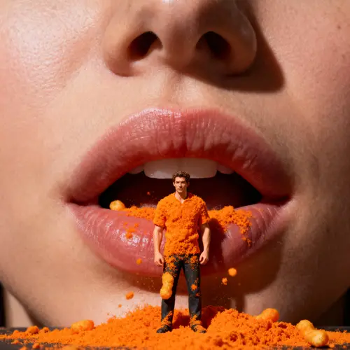 Giant Woman Susy Ready to Swallow Tiny Man