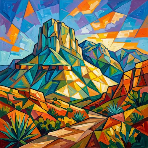 Guadalupe Mountains National Park Art in Neo Cubism