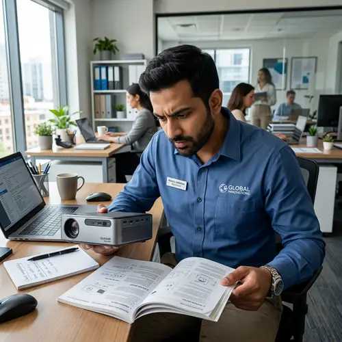 Focused Salesperson in Modern Office