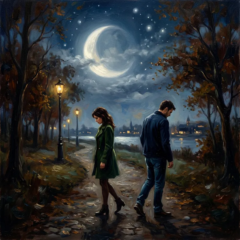 Emotional Breakup Under the Aesthetic Moon
