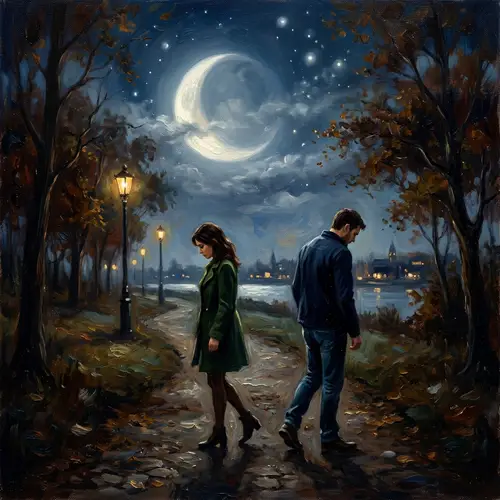 Emotional Breakup Under the Aesthetic Moon