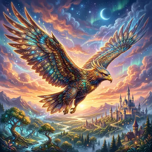 Fairy Tale Eagle in Flight - Majestic Wings