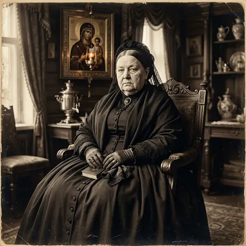 19th Century Russian Merchant Woman Portrait