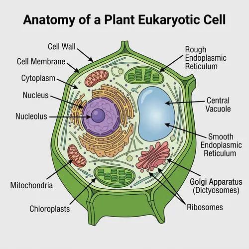 Plant Eukaryotic Cell Anatomy: Young vs Old Comparison