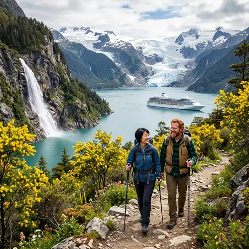 Couple Hiking in Alaska's Stunning National Park