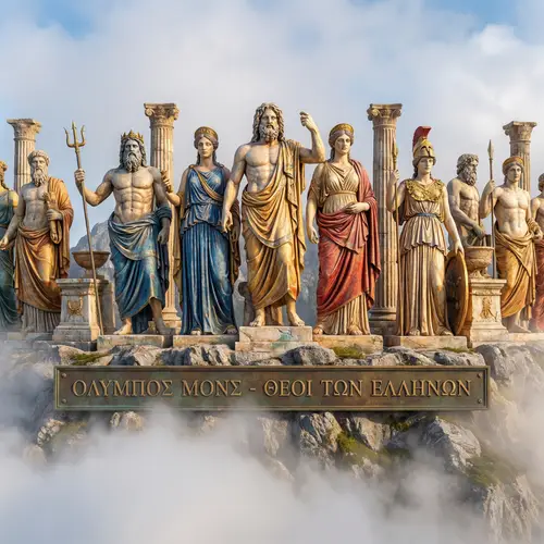 Vivid Depiction of Principal Gods of Olympus in Classical Sculptures