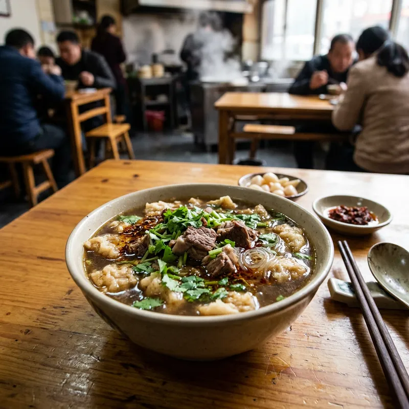 Delicious Shaanxi Lamb & Buns Dish Delicious Shaanxi Lamb & Buns Dish