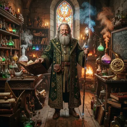 Fantasy Alchemy Professor Portrait Art