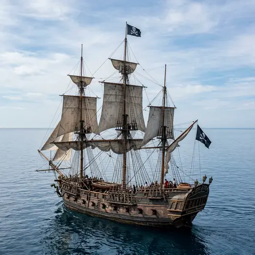 Pirate Frigate on Calm Open Seas