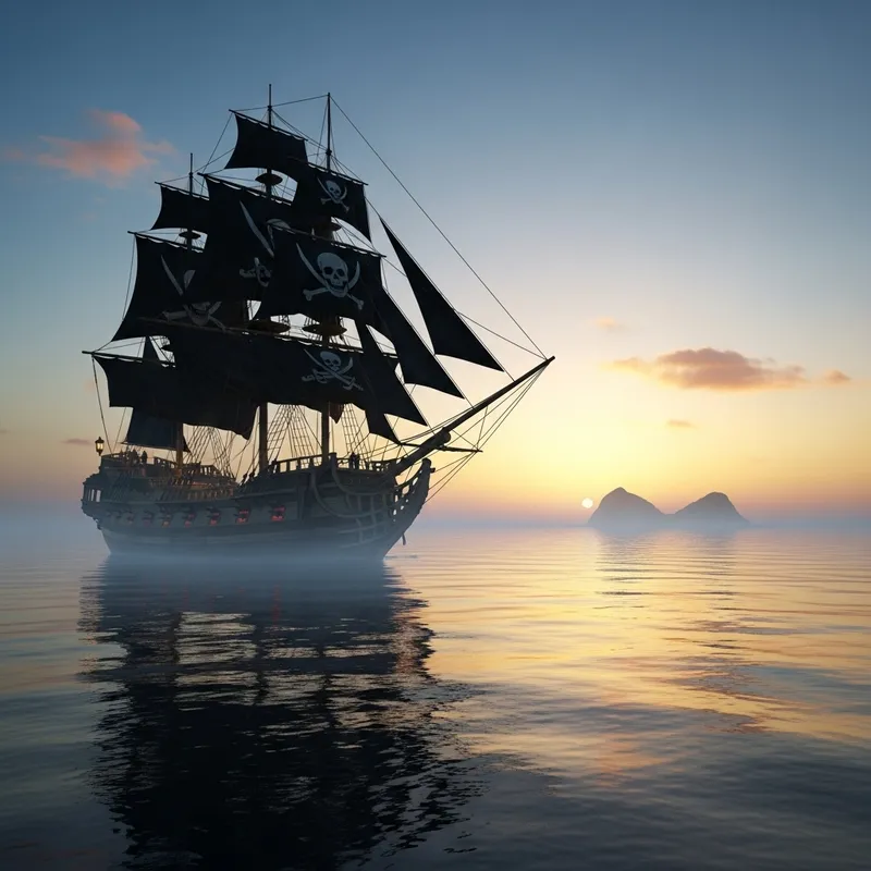 Pirate Frigate on Calm Open Seas