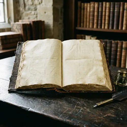 Explore an Ancient Book with Blank Pages