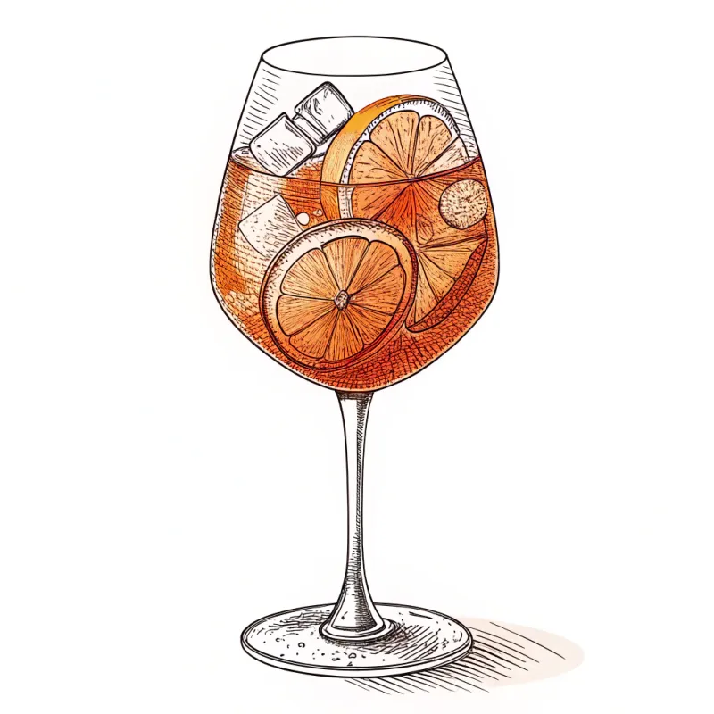 Minimalist Aperol Spritz Glass Design