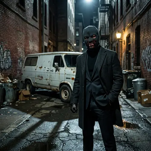 Menacing Vampire in Moonlit Alley | Intriguing Scene