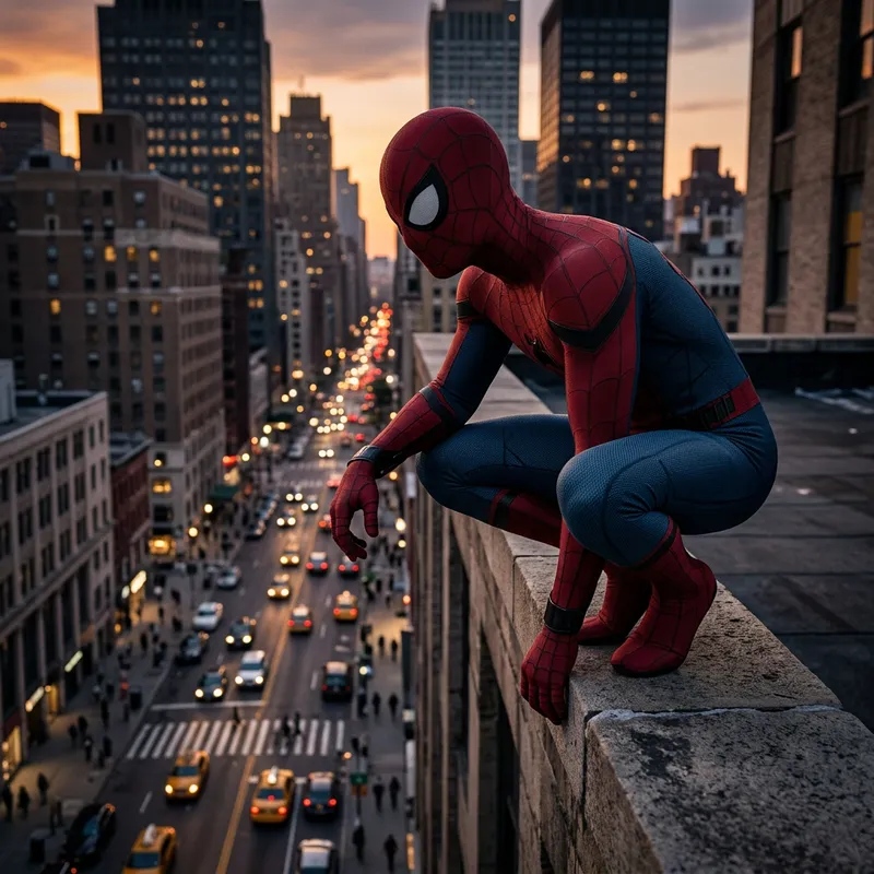 Realistic Spider-Man Art: A Hero's Vigil Realistic Spider-Man Art: A Hero's Vigil