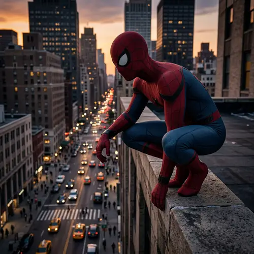 Realistic Spider-Man Art: A Hero's Vigil