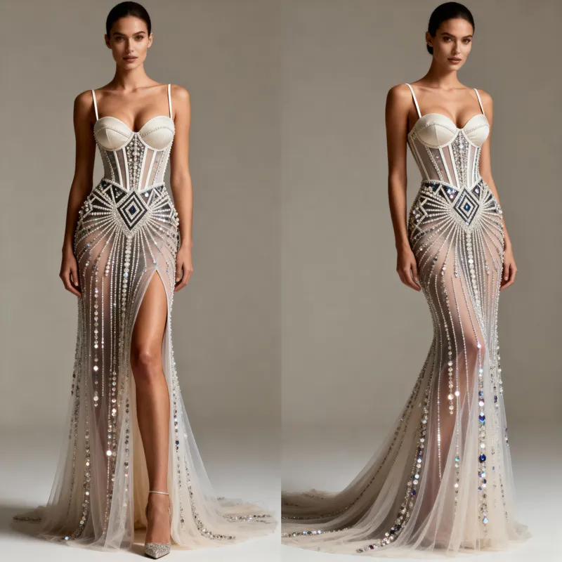 Couture-Inspired Dress Pattern - Elegant Design