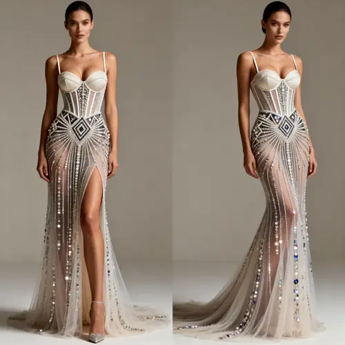 Couture-Inspired Dress Pattern - Elegant Design