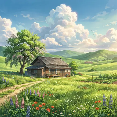 Anime Countryside Landscape Painting | Cyril Rolando & Goro Fujita