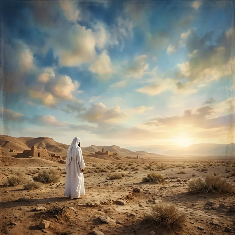 Ethereal Desert Landscape in Karbala - Hussain Ibn Ali Encounter