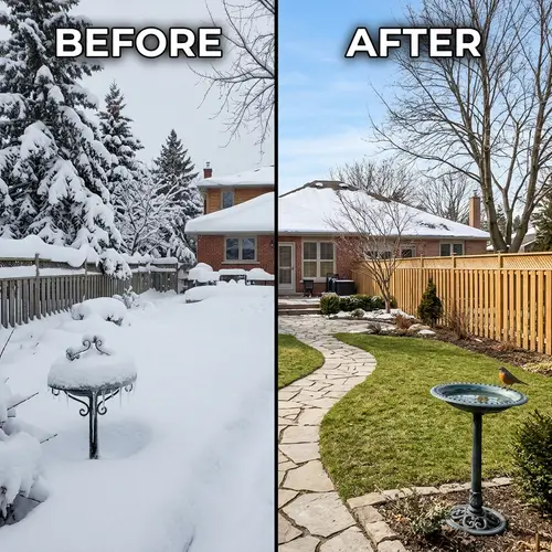 Yard Transformation: Before-and-After Snow Scene Cleanup