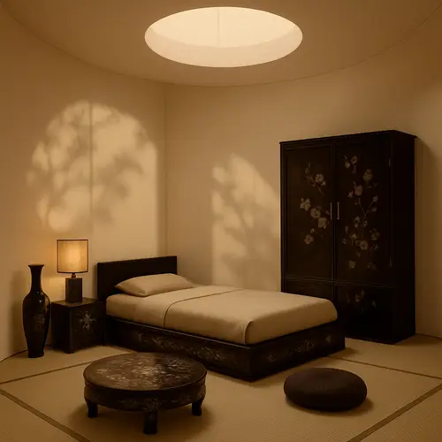 Oriental Beauty in Spacious Bedroom Design