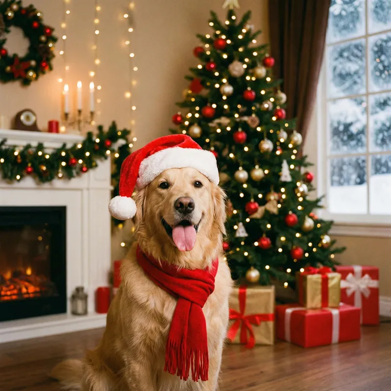 Charming Christmas Photo with Dog