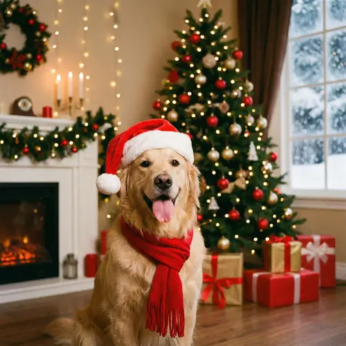 Charming Christmas Photo with Dog