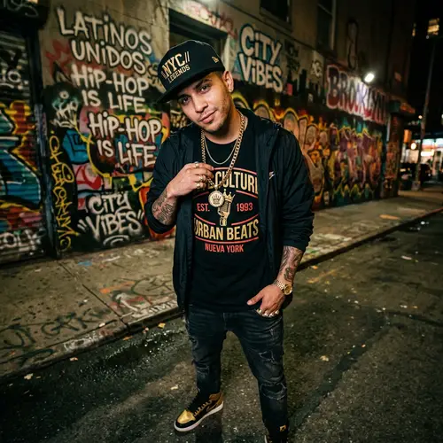Urban Hispanic Rapper with Snapback Cap | Diverse Music Scene