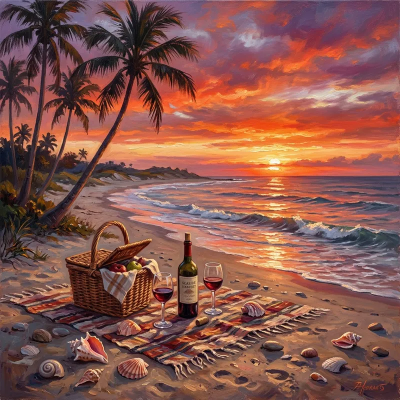 Romantic Sunset Beach Backdrop