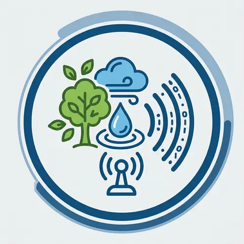 Environmental Data Telemetry Icon - Air, Water, Terrestrial Symbols