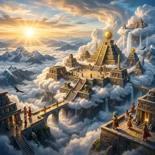 Inca Gods Cloud Landscape Artwork