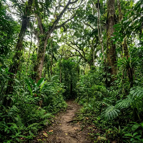Verdant Corridor into Ecuadorian Amazon Rainforest