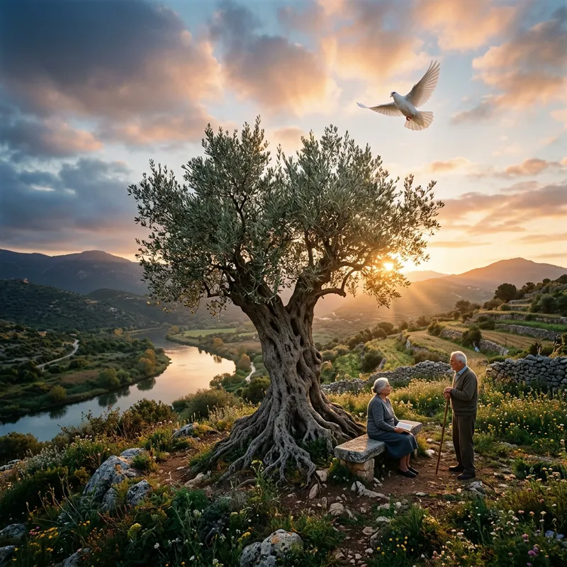 Resilient Peace: A Symbolic Landscape of Tranquility