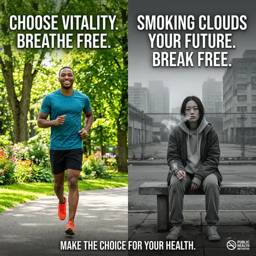 Contrasting Lifestyles: Health vs. Smoker's Gloom