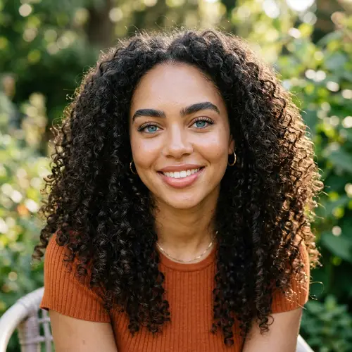 Stunning African American Girl with Ocean Blue Eyes