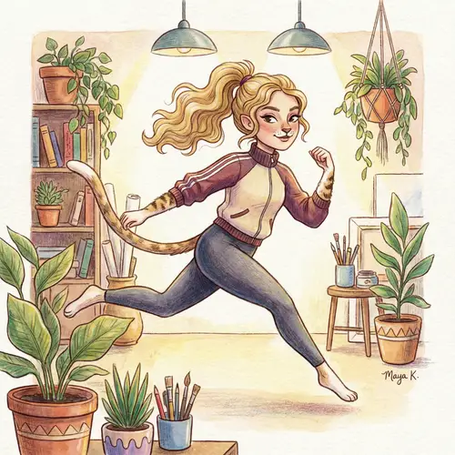 Unique Cat-Woman Chimera Illustration