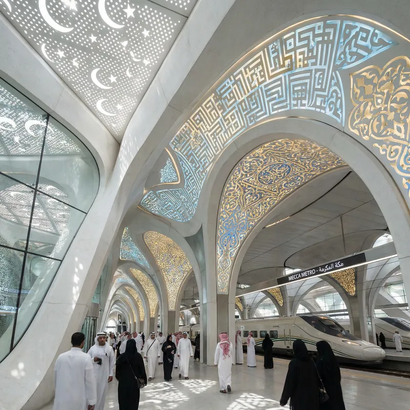 Modern Mecca Metro Station Inspired by Zaha Hadid