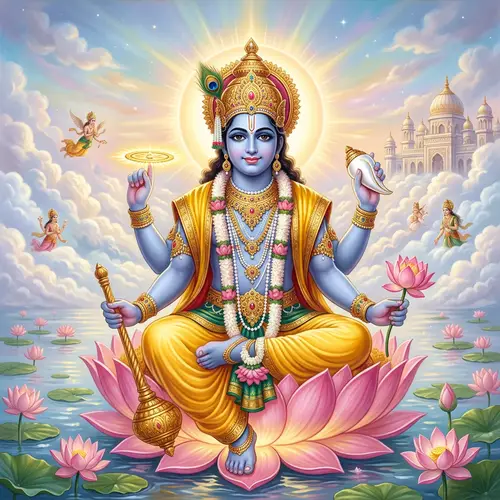 Lord Vishnu: Regal Depiction in Hindu Mythology