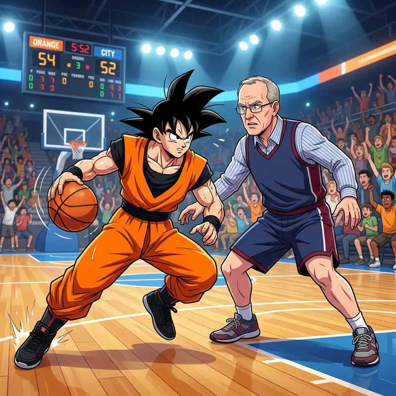 Goku vs. Chávez: Animated Basketball Showdown